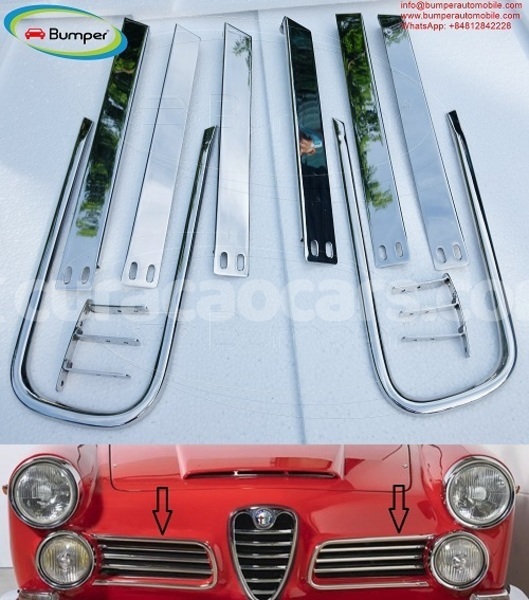 Big with watermark alfa romeo 2600 touring spider 1961 1968 grill new 00